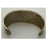 Vintage Mexican Silver, Mother Of Pearl And Abalone Floral Design Cuff bracelet (31.49) Grams overall