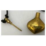Vintage Genie Bottle Shaped Brass Perfume Bottle Necklace  1 1/2" x 2"
