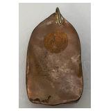 Antique Coral hand carved Buddha Pendant With Copper Backing 3/4" x 1" x 2"