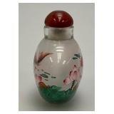 Vintage Chinese Inside-Reverse Painted Goldfish/Koi Snuff Bottle 2" x 2 3/8" In Original Box