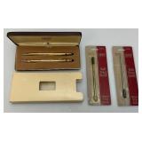 Vintage 10KT Gold Filled Cross Pen And Pencil Set In Original  Box With Extras