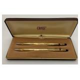 Vintage 10KT Gold Filled Cross Pen And Pencil Set In Original  Box With Extras