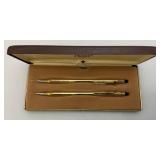 Vintage 10KT Gold Filled Cross Pen And Pencil Set In Original  Box With Extras