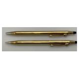 Vintage 10KT Gold Filled Cross Pen And Pencil Set In Original  Box With Extras
