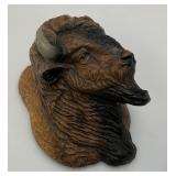 Vintage Ceramic Buffalo Head Wall Hanging 5" x 5 1/2" x 8"