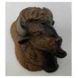 Vintage Ceramic Buffalo Head Wall Hanging 5" x 5 1/2" x 8"