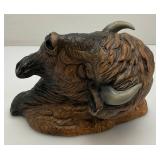 Vintage Ceramic Buffalo Head Wall Hanging 5" x 5 1/2" x 8"