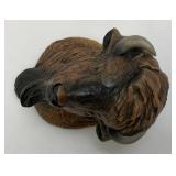 Vintage Ceramic Buffalo Head Wall Hanging 5" x 5 1/2" x 8"