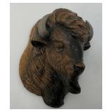Vintage Ceramic Buffalo Head Wall Hanging 5" x 5 1/2" x 8"
