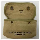 US WWII Canvas Shotgun Shell Ammunition Pouch 5" x 7"