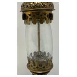 Est. $150.00-$250.00 CER Railway Brass Railway Carriage Lamp, Candle Lamp 13 1/2"
