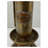 Est. $150.00-$250.00 CER Railway Brass Railway Carriage Lamp, Candle Lamp 13 1/2"