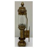 Est. $150.00-$250.00 CER Railway Brass Railway Carriage Lamp, Candle Lamp 13 1/2"