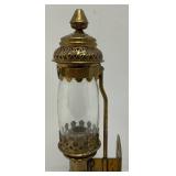 Est. $150.00-$250.00 CER Railway Brass Railway Carriage Lamp, Candle Lamp 13 1/2"