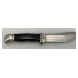 Vintage BUCK USA Beaver Skinner Knife With 4" Blade &  Leather Sheath