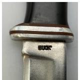 Vintage BUCK USA Beaver Skinner Knife With 4" Blade &  Leather Sheath