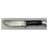 Vintage BUCK USA Beaver Skinner Knife With 4" Blade &  Leather Sheath