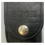 Vintage BUCK USA Beaver Skinner Knife With 4" Blade &  Leather Sheath