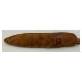 1930-1940 Nice Vintage Yellow Bone Handle Trade/Hunting Carbon Steel Knife With 5" Blade & Leather Sheath