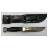 US WWII RH PAL 36 Fighting Knife With 6 1/4" Blade With Sheath And Sharpening Stone