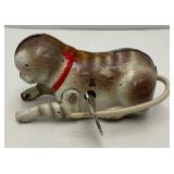 Vintage Tin Litho Key Wind Roll Over Cat Made In US-Zone Germany (Works)