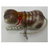Vintage Tin Litho Key Wind Roll Over Cat Made In US-Zone Germany (Works)