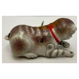 Vintage Tin Litho Key Wind Roll Over Cat Made In US-Zone Germany (Works)