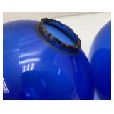 Pair Of Antique Colbalt Blue Glass Lightning Rod Globes 5"
