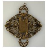 Vintage Art Deco Style Pendant With Mans Photo Very Ornate 2 1/4" x 2 1/2"