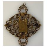 Vintage Art Deco Style Pendant With Mans Photo Very Ornate 2 1/4" x 2 1/2"