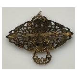 Vintage Art Deco Style Pendant With Mans Photo Very Ornate 2 1/4" x 2 1/2"