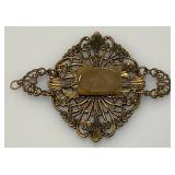 Vintage Art Deco Style Pendant With Mans Photo Very Ornate 2 1/4" x 2 1/2"