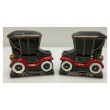 Pair Of Vintage Ceramic CHEVROLET 1913 Pen Holders 4" x 4 1/2"