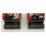 Pair Of Vintage Ceramic CHEVROLET 1913 Pen Holders 4" x 4 1/2"