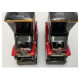 Pair Of Vintage Ceramic CHEVROLET 1913 Pen Holders 4" x 4 1/2"