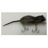 Vintage Heddon Meadow Mouse Flocked Plastic Fishing Lure 3"