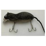 Vintage Heddon Meadow Mouse Flocked Plastic Fishing Lure 3"