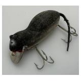 Vintage Heddon Meadow Mouse Flocked Plastic Fishing Lure 3"