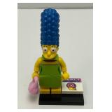 Collectible Hard To Get MARGE SIMPSON Genuine Lego Mini figure With Purse, Donut Fancy And Stand