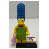 Collectible Hard To Get MARGE SIMPSON Genuine Lego Mini figure With Purse, Donut Fancy And Stand