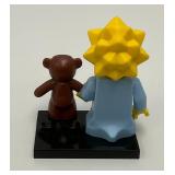 Collectible Hard To Get MAGGIE SIMPSON Genuine Lego Mini figure With Teddy Bear And Stand