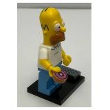 Collectible Hard To Get HOMER SIMPSON Genuine Lego Mini figure With Donut, TV Remote And Stand