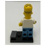 Collectible Hard To Get HOMER SIMPSON Genuine Lego Mini figure With Donut, TV Remote And Stand