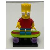 Collectible Hard To Get BART SIMPSON Genuine Lego Mini figure With Skateboard And Stand