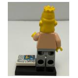 RARE Collectible Hard To Get GRAMPA SIMPSON Genuine Lego Mini figure With Newspaper And Stand