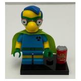 Collectible Hard To Get FALL-OUT MILLHOUSE Genuine Lego Mini figure Series 1 With Buzz Cola And Stand