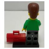 Collectible Hard To Get NED FLANDERS Genuine Lego Mini figure Series 1 With Cup, Tool Box And Stand