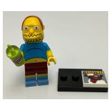 Collectible Hard To Get BOOK GUY Genuine Lego Mini figure Series 1 With Squish Cup, Everyman And Stand