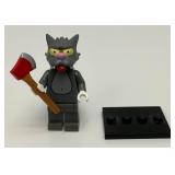 Collectible Hard To Get SCRATCHY Genuine Lego Mini figure Series 1 With Axe And Stand