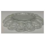 Vintage Indiana Crystal Glass Hobnail Deviled Egg Plate/Serving Tray 11"